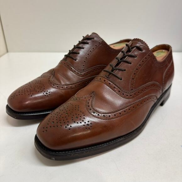 EUC Crockett & Jones x Polo Ralph Lauren Brown Calf Wingtip Benchmade England 11 - Picture 1 of 14